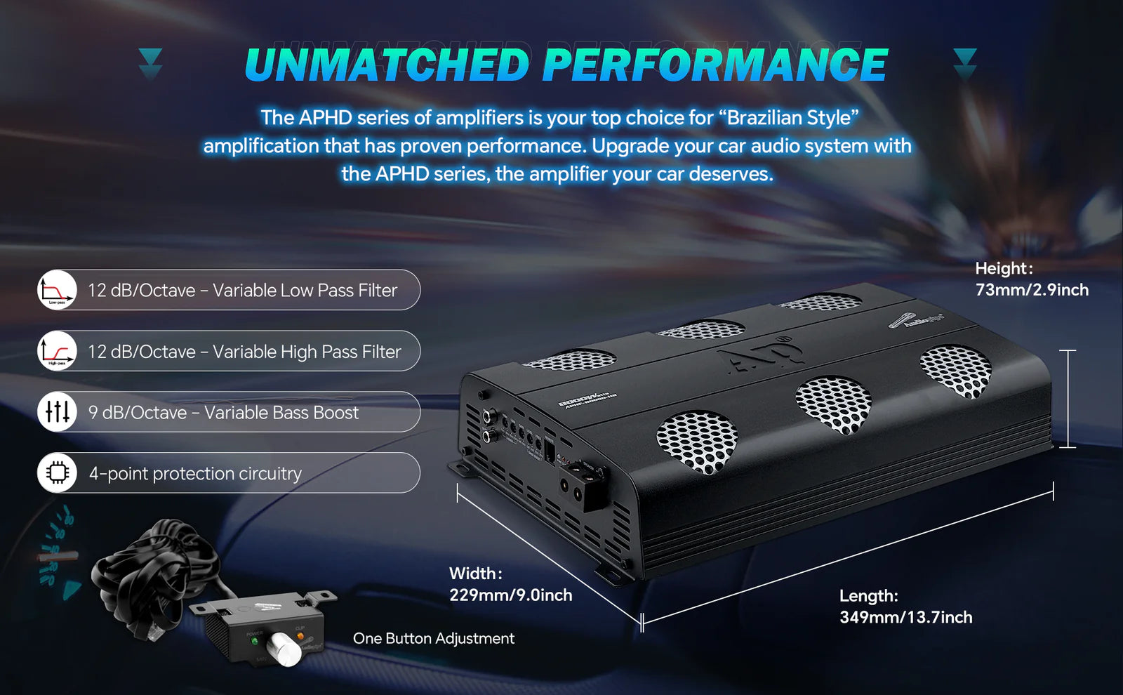 Audiopipe APHF-8000D-H2 | 8000 Watts Full Range Monoblock Amplifier 2-Ohm