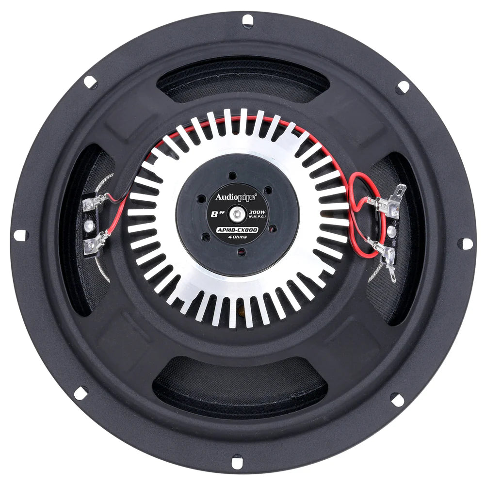 Audiopipe APMB-CX800 8" 150W RMS Dynamic Loudspeakers (Pair)