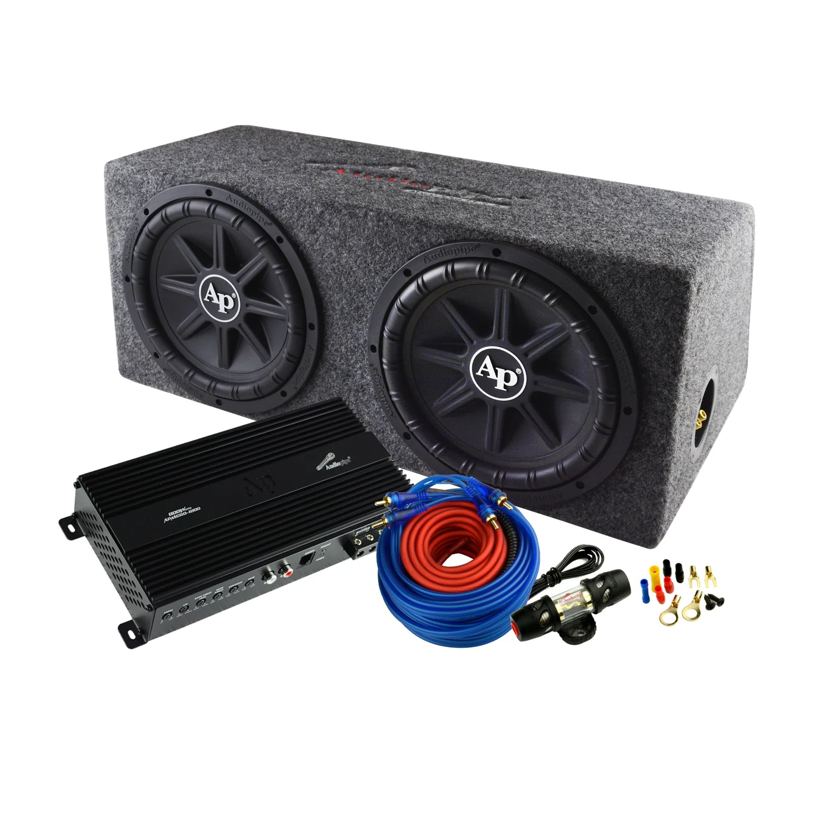 Audiopipe APSB-12212PX (2) 12" Bass Package w/ Amp & Wires