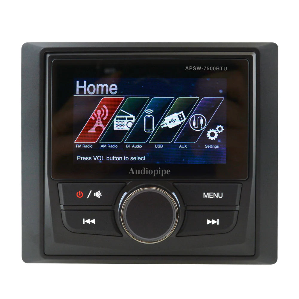 Audiopipe APSW-7500BTU 3” TFT LCD High Definition Multimedia Marine Headunit