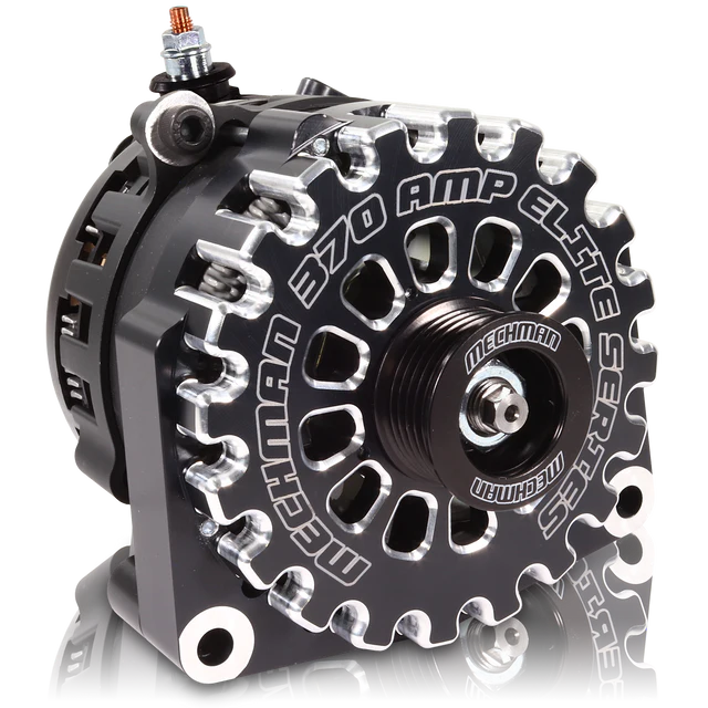 Mechman 370 Amp Black Billet Alternator for 14-18 GM Truck