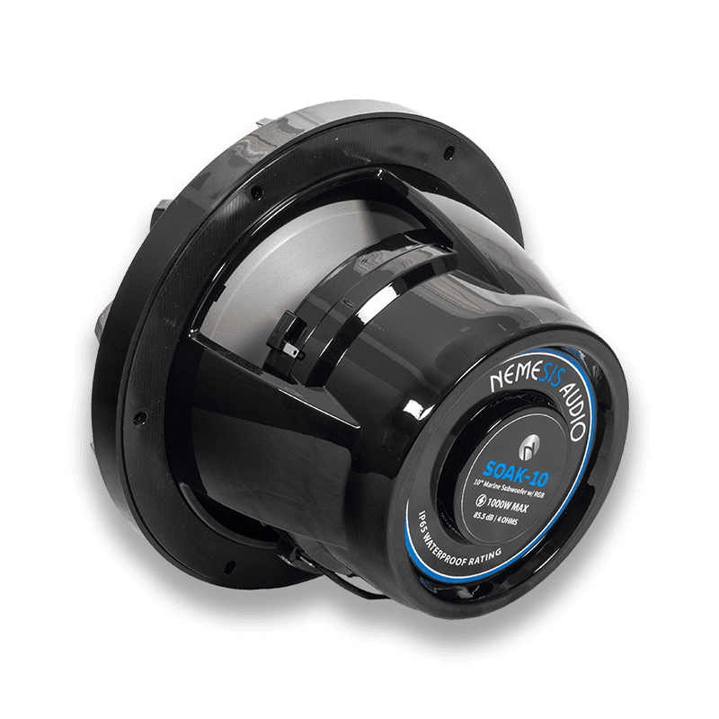 Nemesis Audio SOAK-10 | 10″ 500W RMS Marine Subwoofer with RGB Lightin