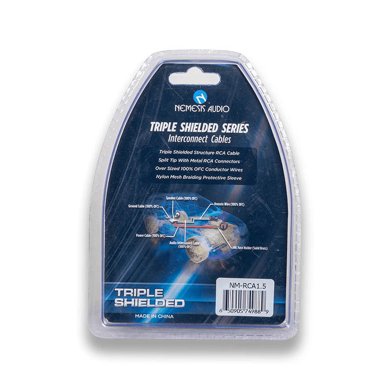 Nemesis Audio NM-RCA1.5 | 1.5ft 2CH Triple Shielded RCA Cable