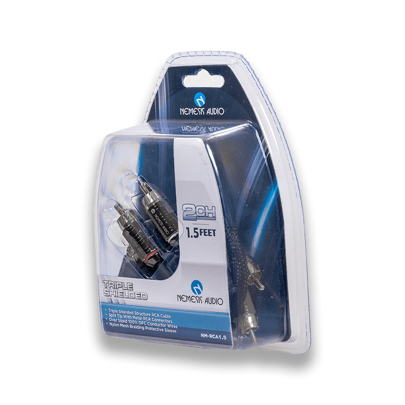 Nemesis Audio NM-RCA1.5 | 1.5ft 2CH Triple Shielded RCA Cable