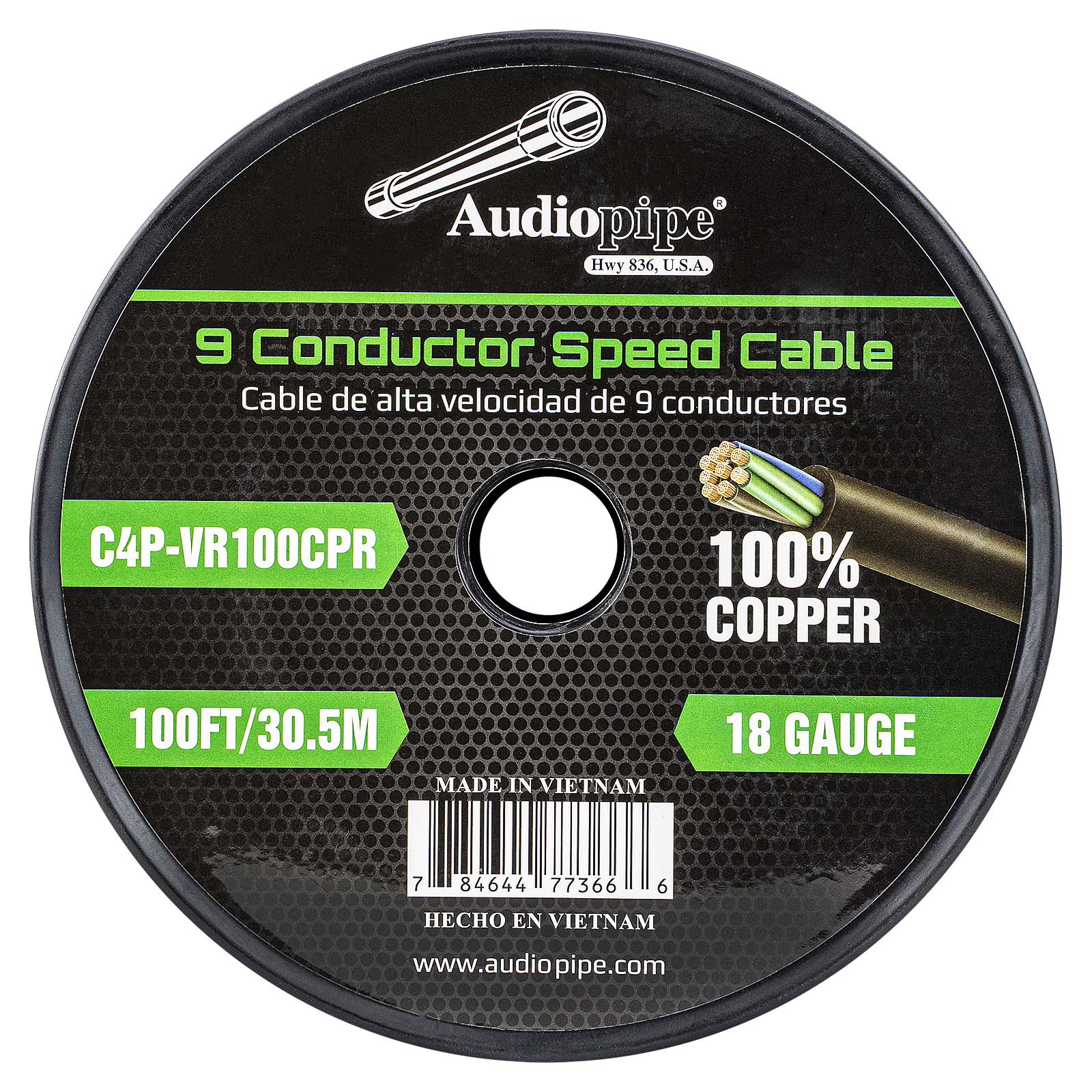 Audiopipe C4P-VR100CPR 9 Conductor Speed Cable