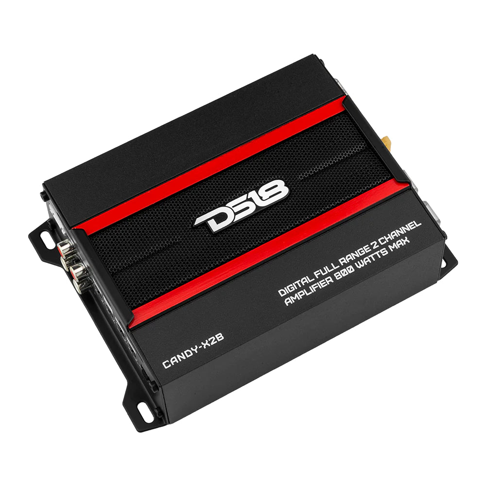 DS18 CANDY-X2B Compact Full-Range Class D 2-Channel Car Amplifier 800 Watts