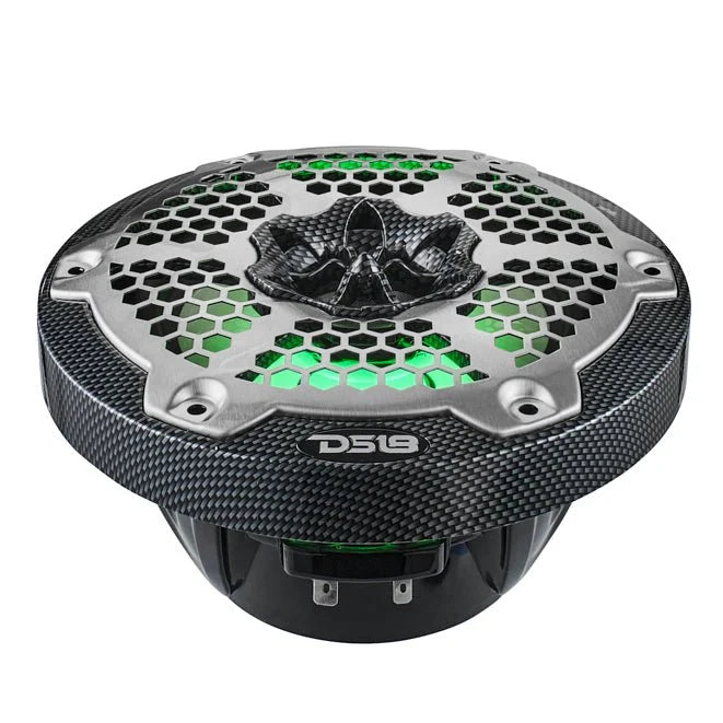 DS18 CF-65M 6.5" 2-Way 100W RMS LED RGB Coaxial Marine Speakers (Pair)