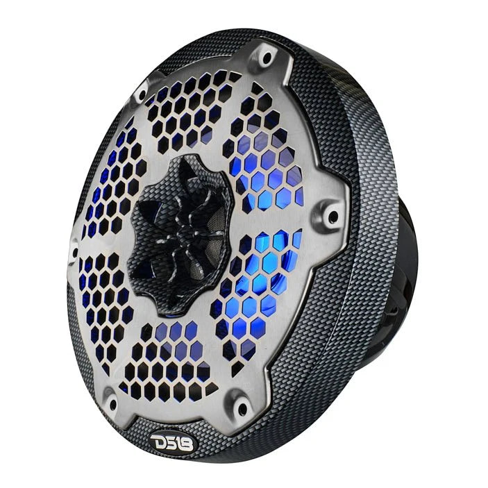 DS18 CF-65M 6.5" 2-Way 100W RMS LED RGB Coaxial Marine Speakers (Pair)