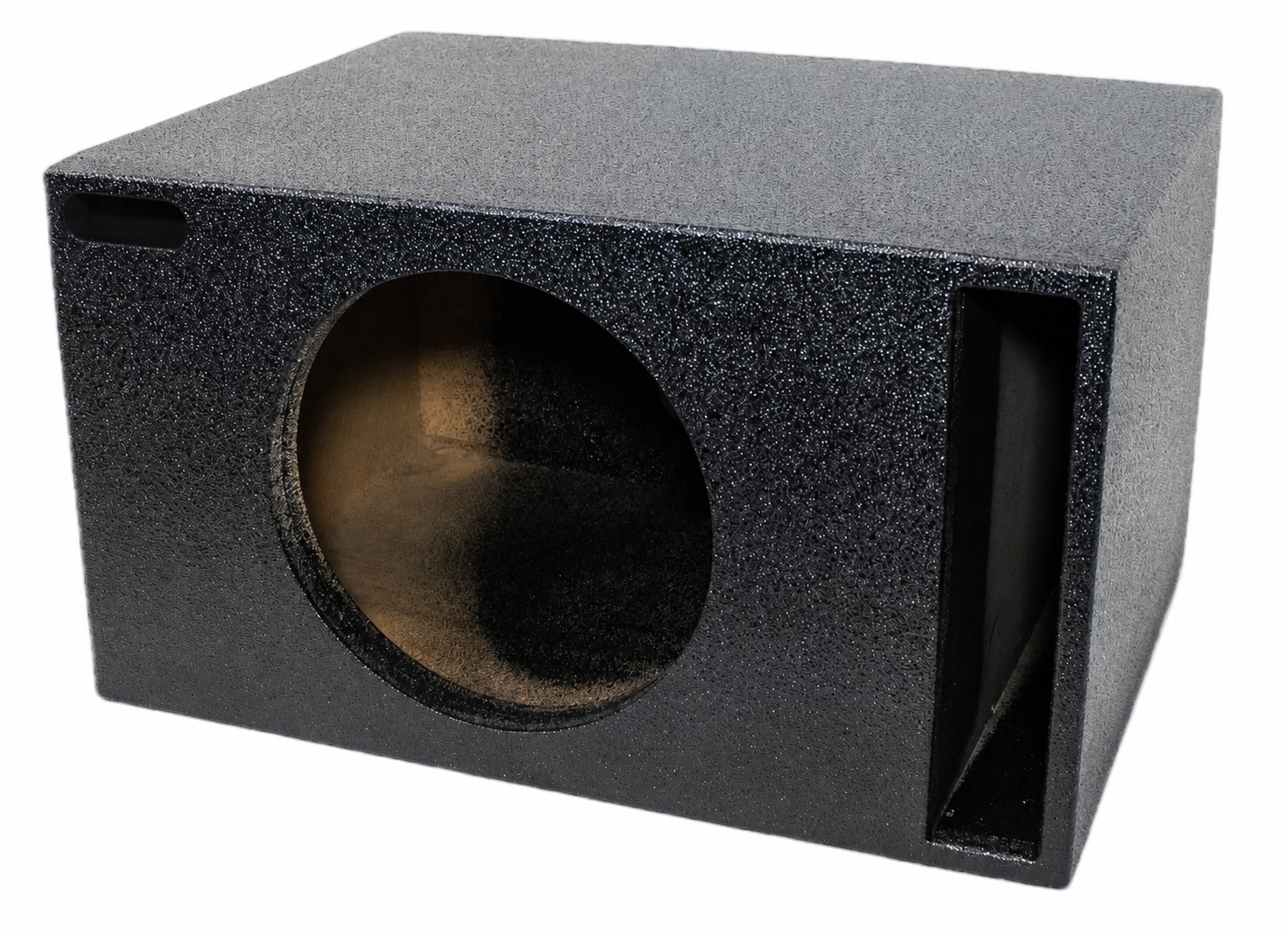 Universal Single 12" Ported XL SPL Subwoofer Box with Bed Liner Spray Finish