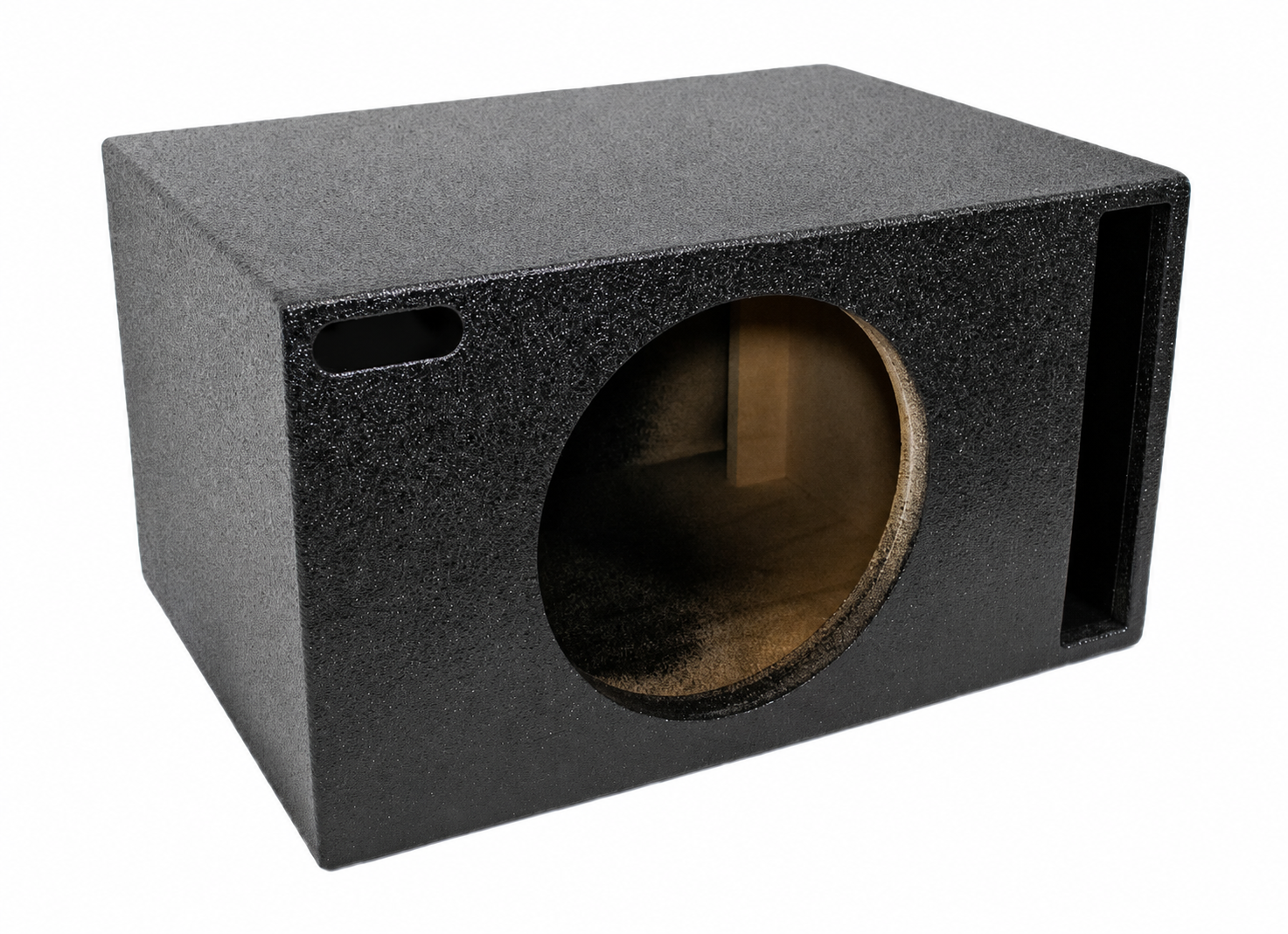 Universal Single 12" Ported XL SPL Subwoofer Box with Bed Liner Spray Finish