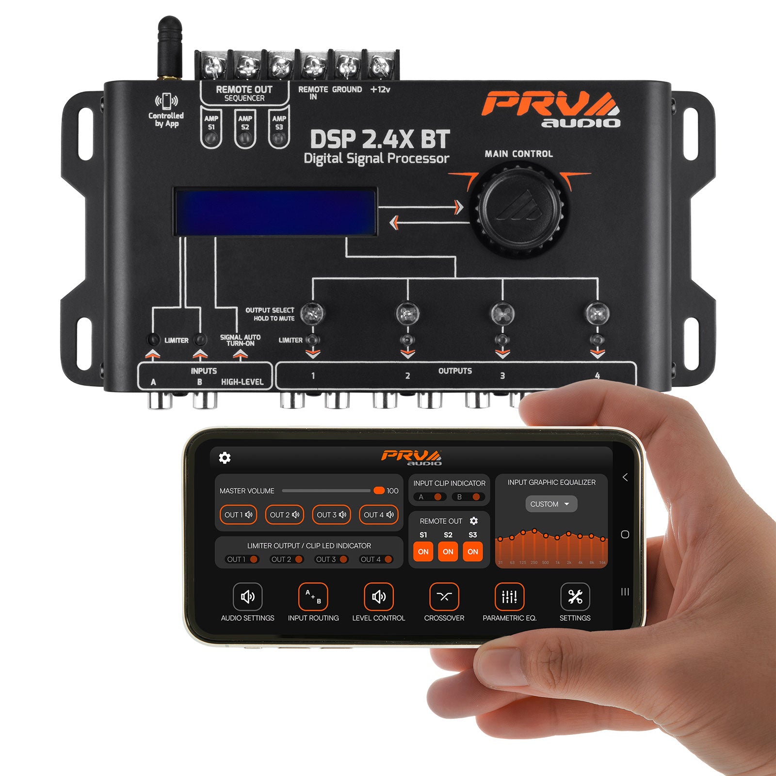 PRV Audio DSP-2.4XBT 4-Channel Bluetooth Digital Signal Processor