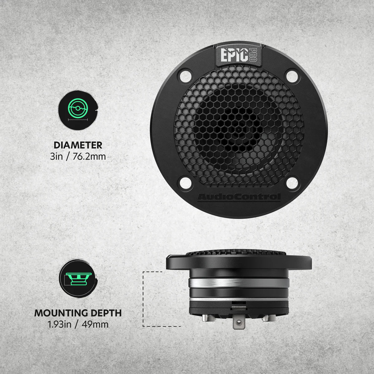 AudioControl EPICPRO3NT 3" 140W RMS Neodymium Tweeters (Pair)