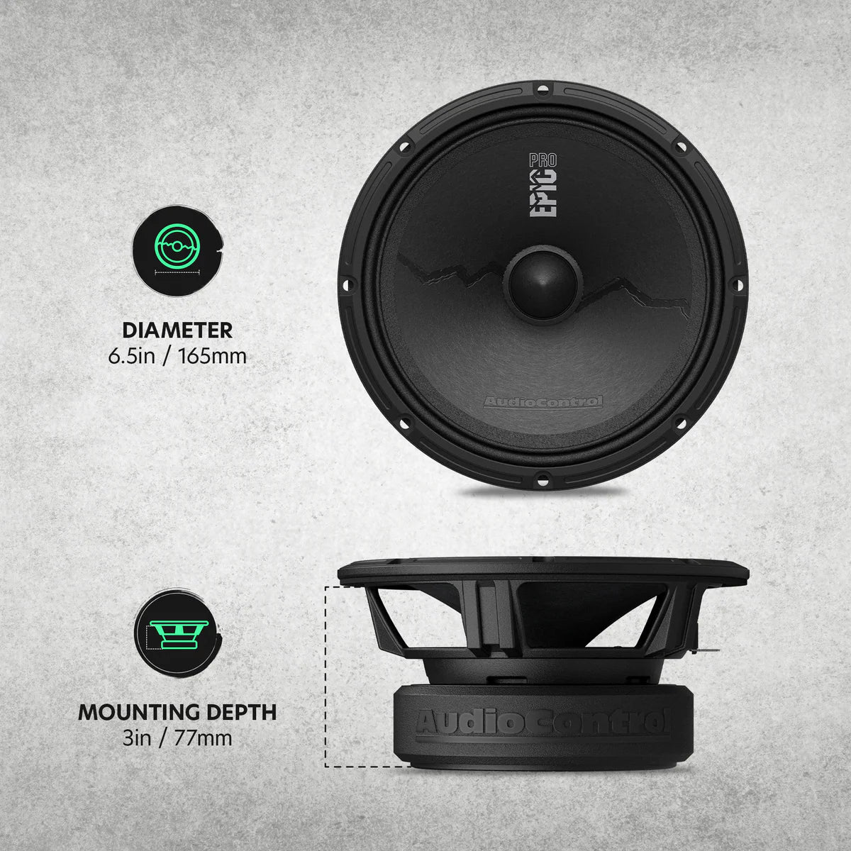 AudioControl EPICPRO6X 6.5" 200W RMS Midrange Speakers (Pair)