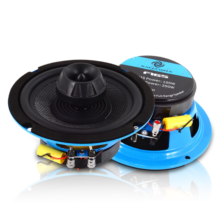 Galeforce F1-65 6.5" 100W RMS Marine Midrange Speakers with Built-in Bullet Tweeter (Pair)