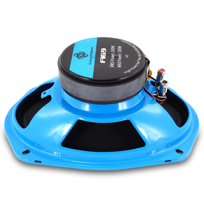 Galeforce F1-69 6x9" 100W RMS Marine Midrange Speakers with Built-in Bullet Tweeter (Pair)