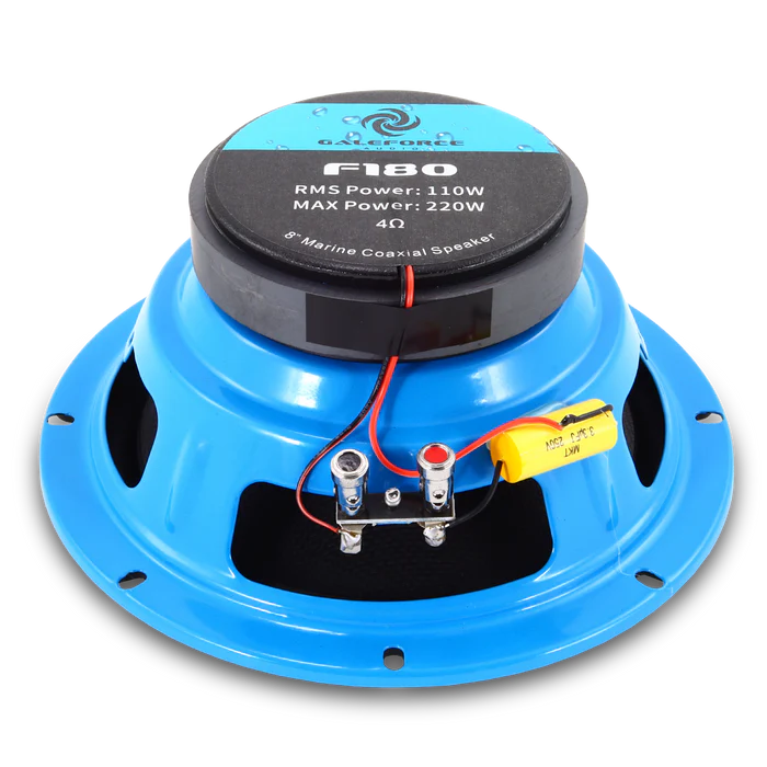 Galeforce F1-80 8" 120W Marine Midrange Speakers with Built-in Horn (Pair)