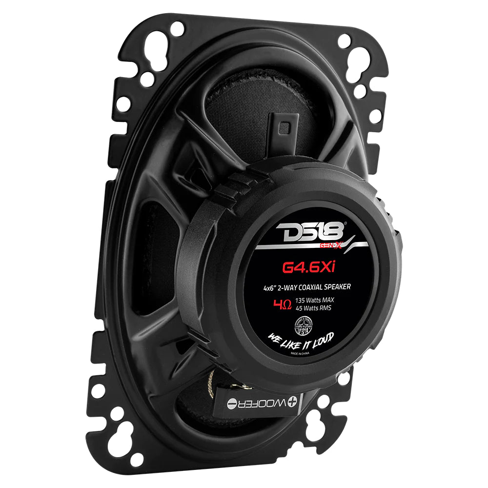 DS18 G4.6XI 4x6" 2-Way Coaxial Car Speakers 45 Watts 4-Ohm (Pair)