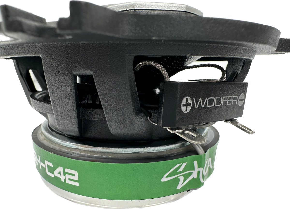 Sky High CarAudio SHCA-C42 | 4-inch 2-way Coaxial Speakers With Glass Fiber Cone and Pivoting Tweeter (Pair)