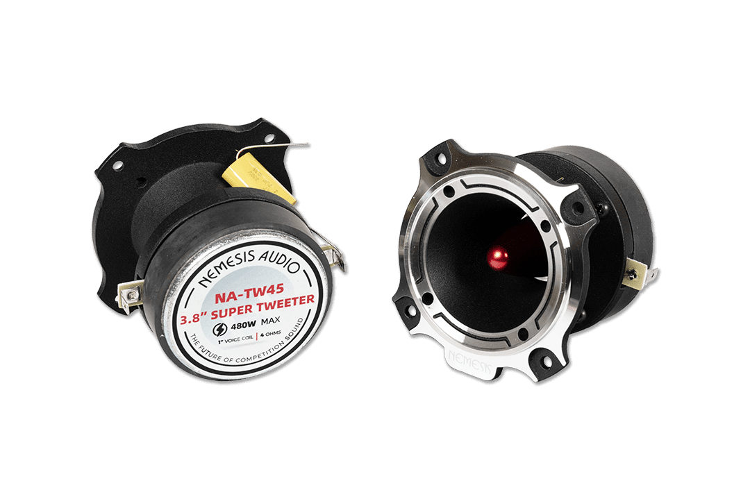 Nemesis Audio NA-TW45 3.75" 200W Pro Aluminum Super Bullet Tweeters with Capacitor Crossover (Pair)