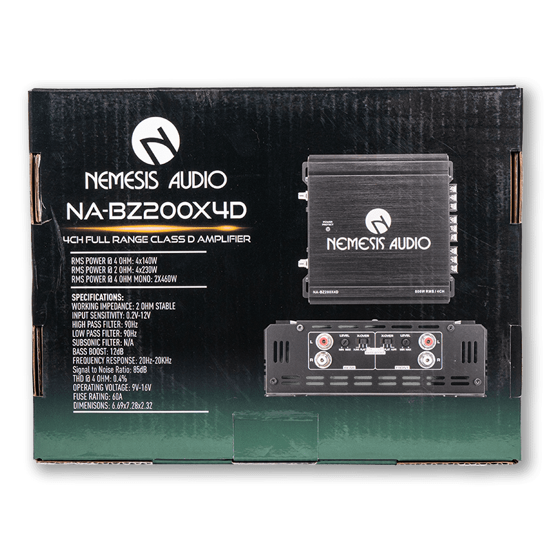 Nemesis Audio NA-BZ200X4D |  4-Channel Full Range Class D Amplifier