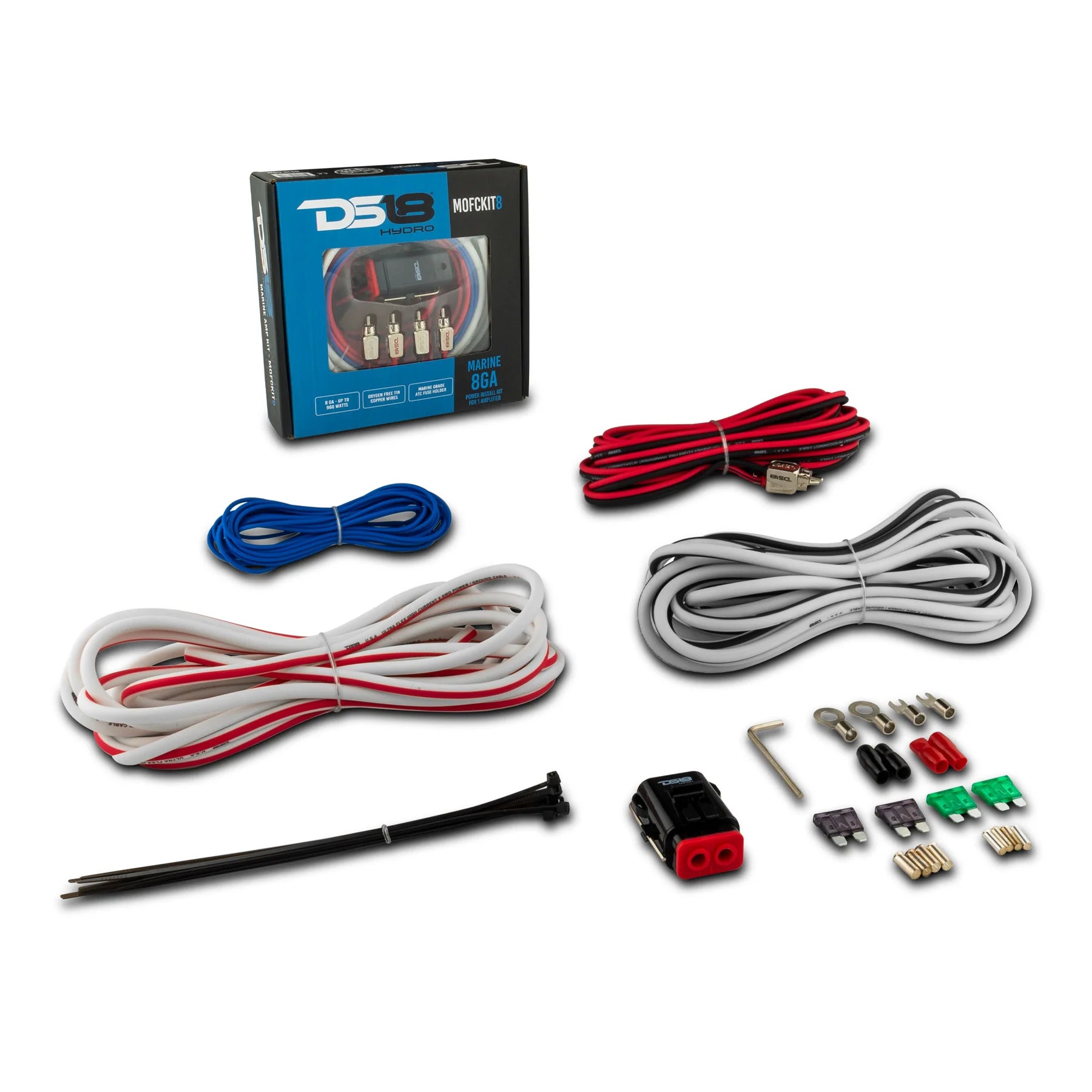 DS18 Marine Tinned OFC 8G Amplifier Installation Kit