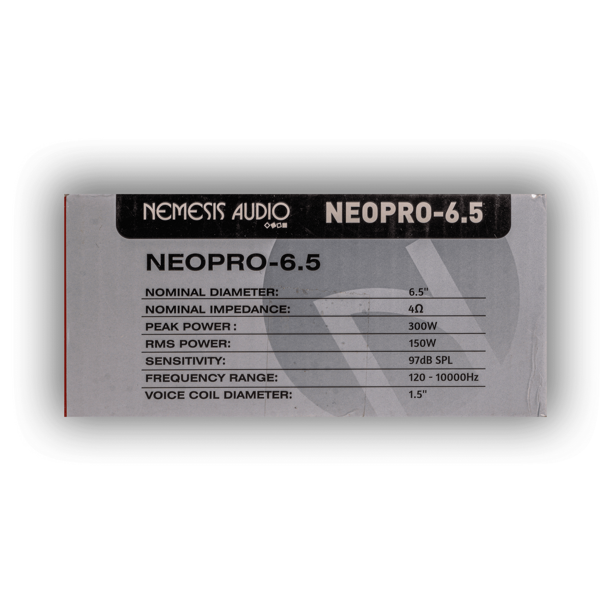 Nemesis Audio NEOPRO-6.5 | 6.5" 300W RMS Midrange Speaker 1.5" 150W RMS Voice Coil 4-Ohm