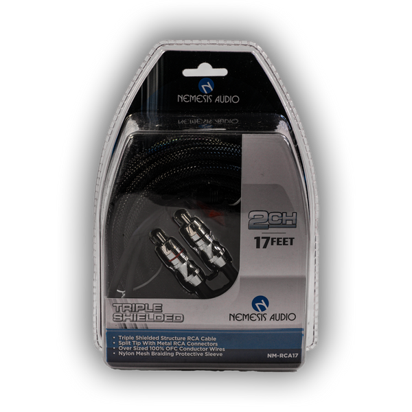 Nemesis Audio NM-RCA17 Triple Shielded Copper RCA Cables - 17 Ft