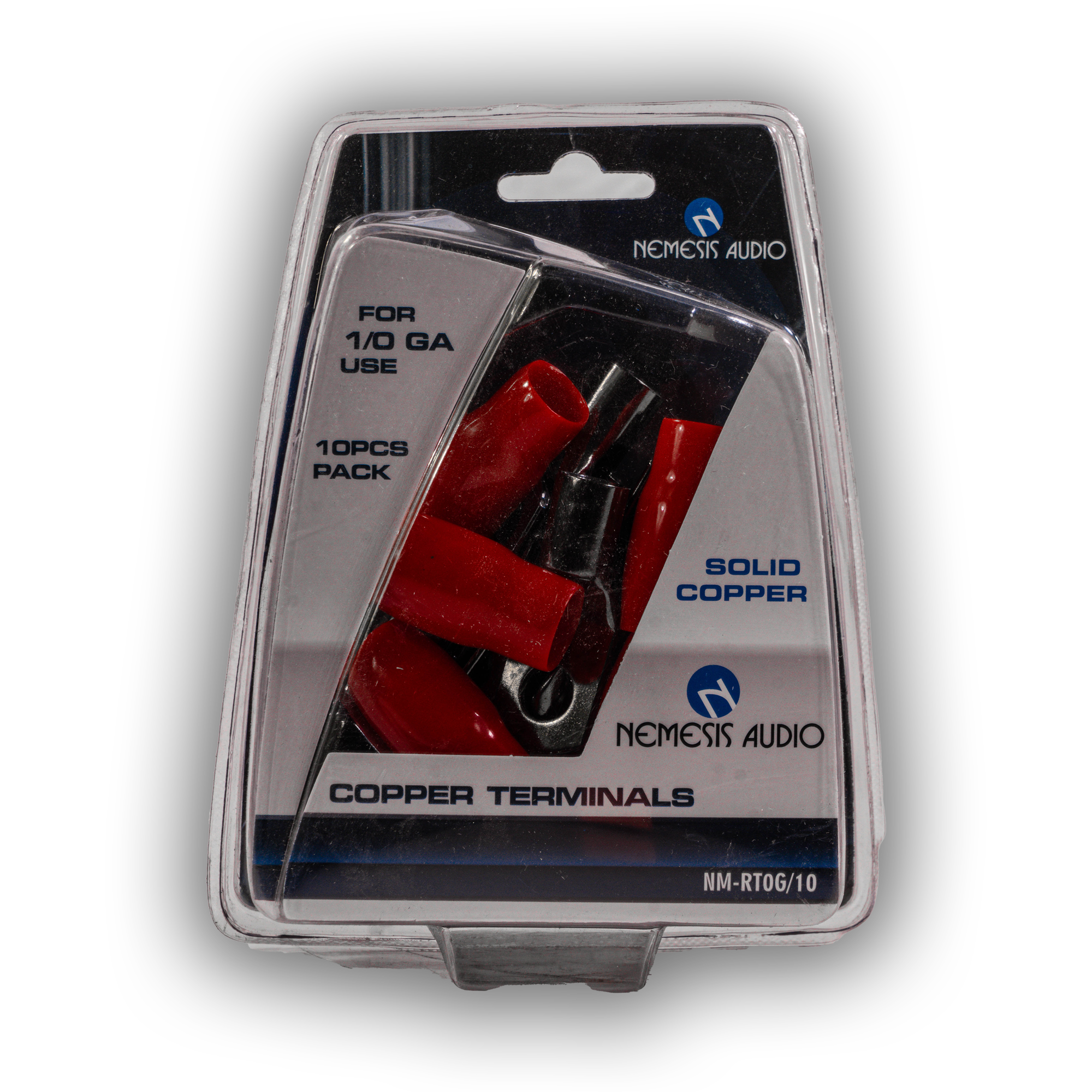 Nemesis Audio NM-RT0G/10 Copper Ring Terminals for 1/0 Gauge Use – 10 Pack