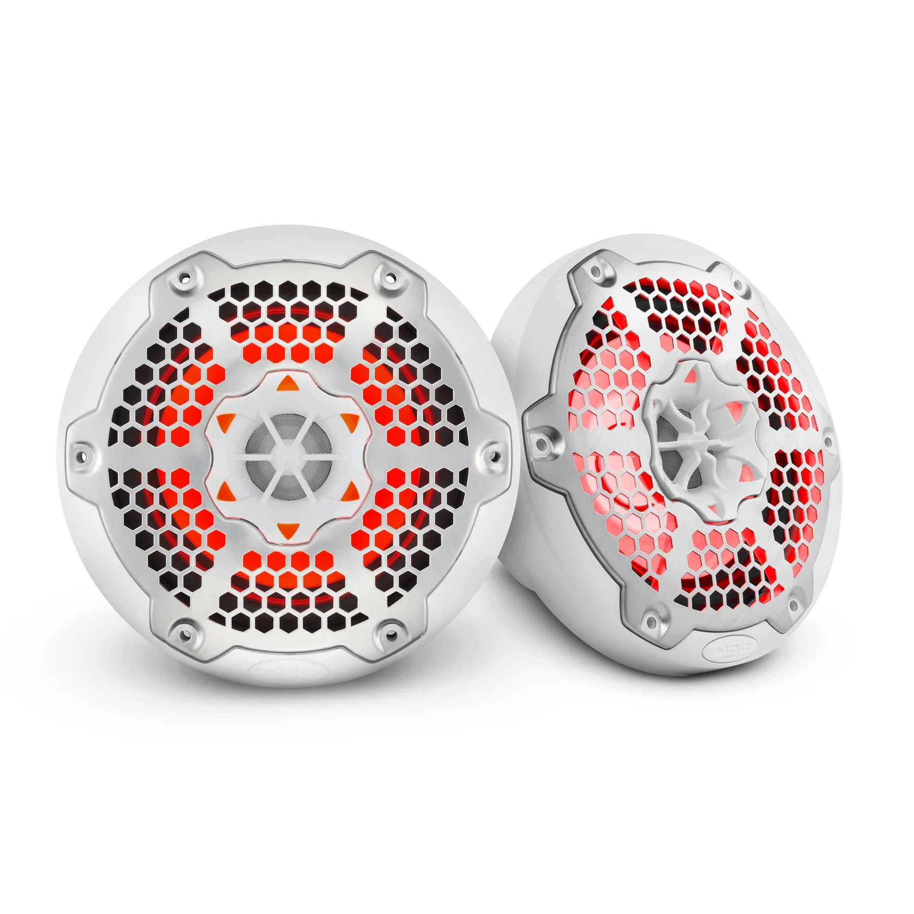 DS18 NXL-6M/WH 6.5" 2-Way Coaxial Marine Speaker With LED RGB Lights 100 Watts 4-Ohm - White (Pair)