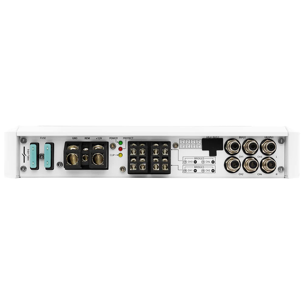 DS18 NXL-M4 4-Channel Full-Range Class D IPX5 Marine Amplifier 2 x 150 Watts @ 4-Ohm