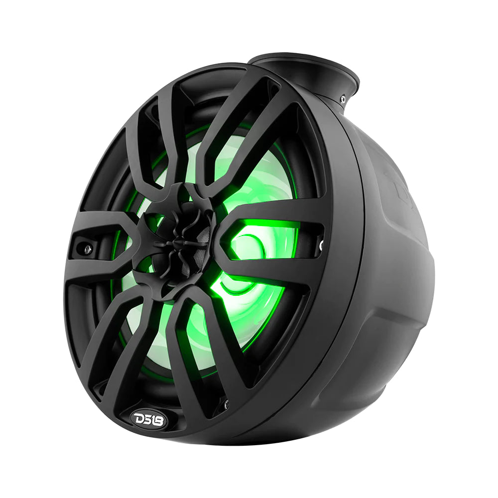 DS18 NXL-PS8BK 8" Pod 375 Watts Speaker w/ Integrated RGB LED Lights - Black (Pair)