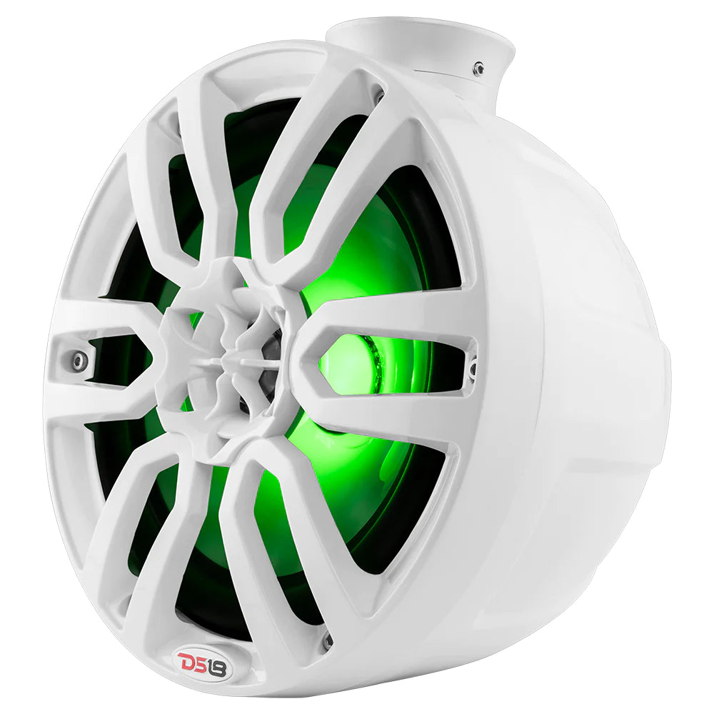 DS18 NXL-PS8W 8" Pod 375 Watt Speakers w/ Integrated RGB LED Lights - White (Pair)