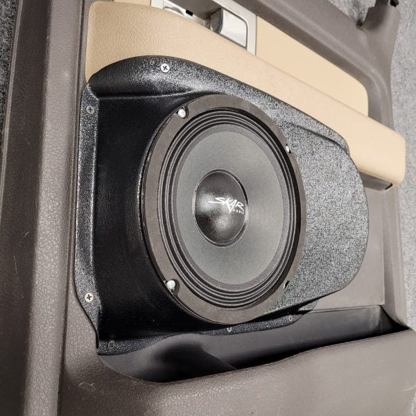 Custom Speaker Pods 8″ Speaker Pods for the Rear Door of a 09-14 Ford F-150 Crew Cab