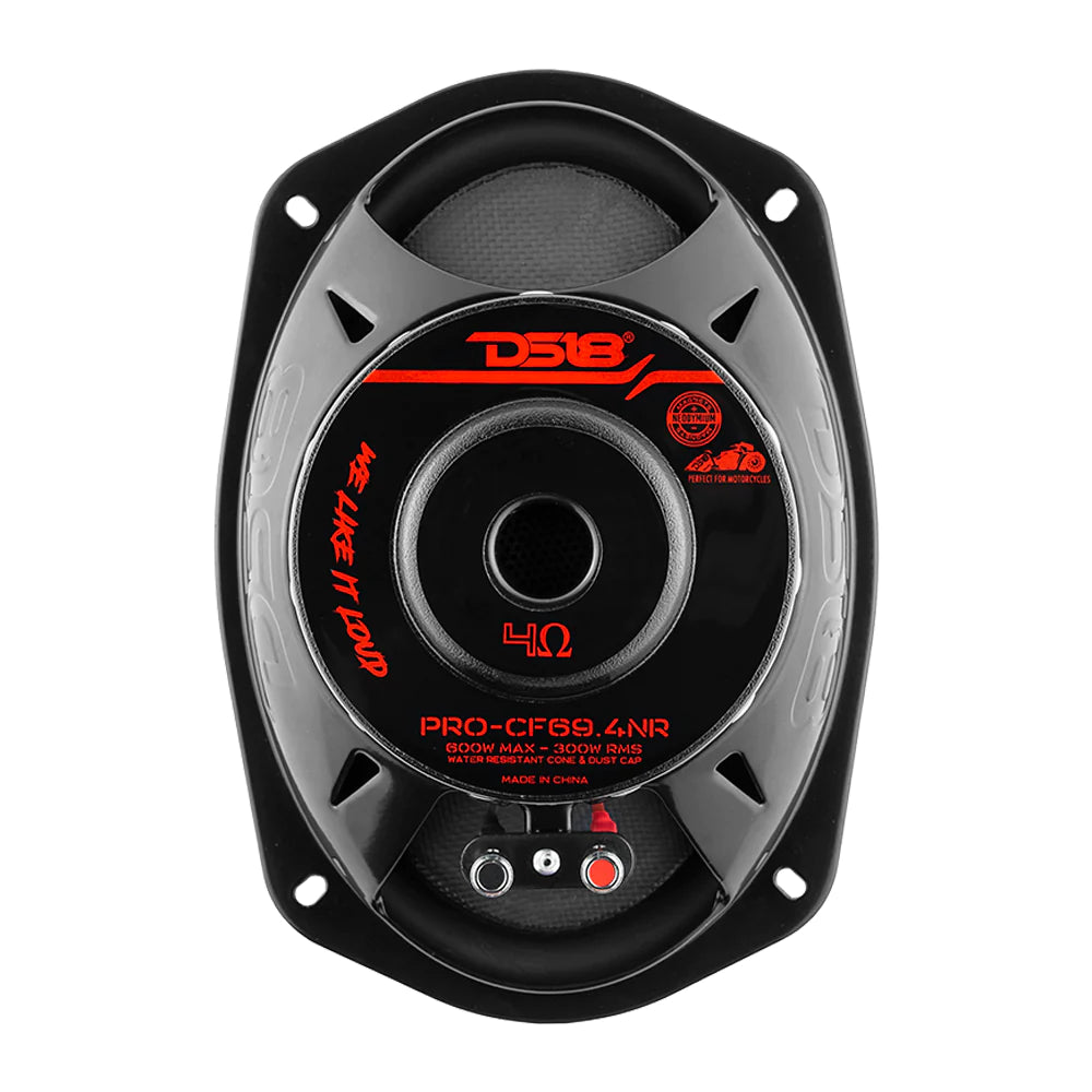 DS18 PRO-CF69.4NR 6x9" Neodymium Carbon Fiber Water Resistant Cone Midbass Loudspeaker 300 Watts 4-Ohm (Single)