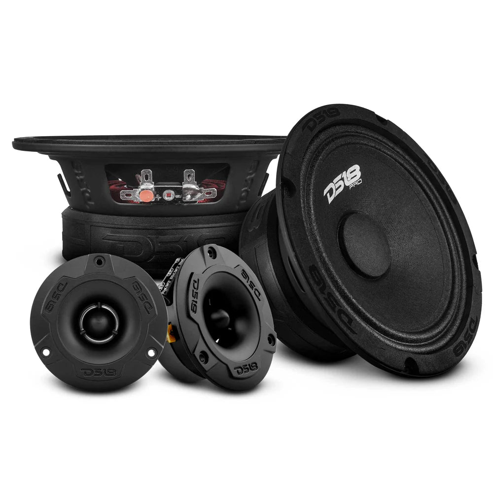 DS18 PRO-GM6.4PK 6.5" 140W RMS Loudspeakers and Tweeters Package