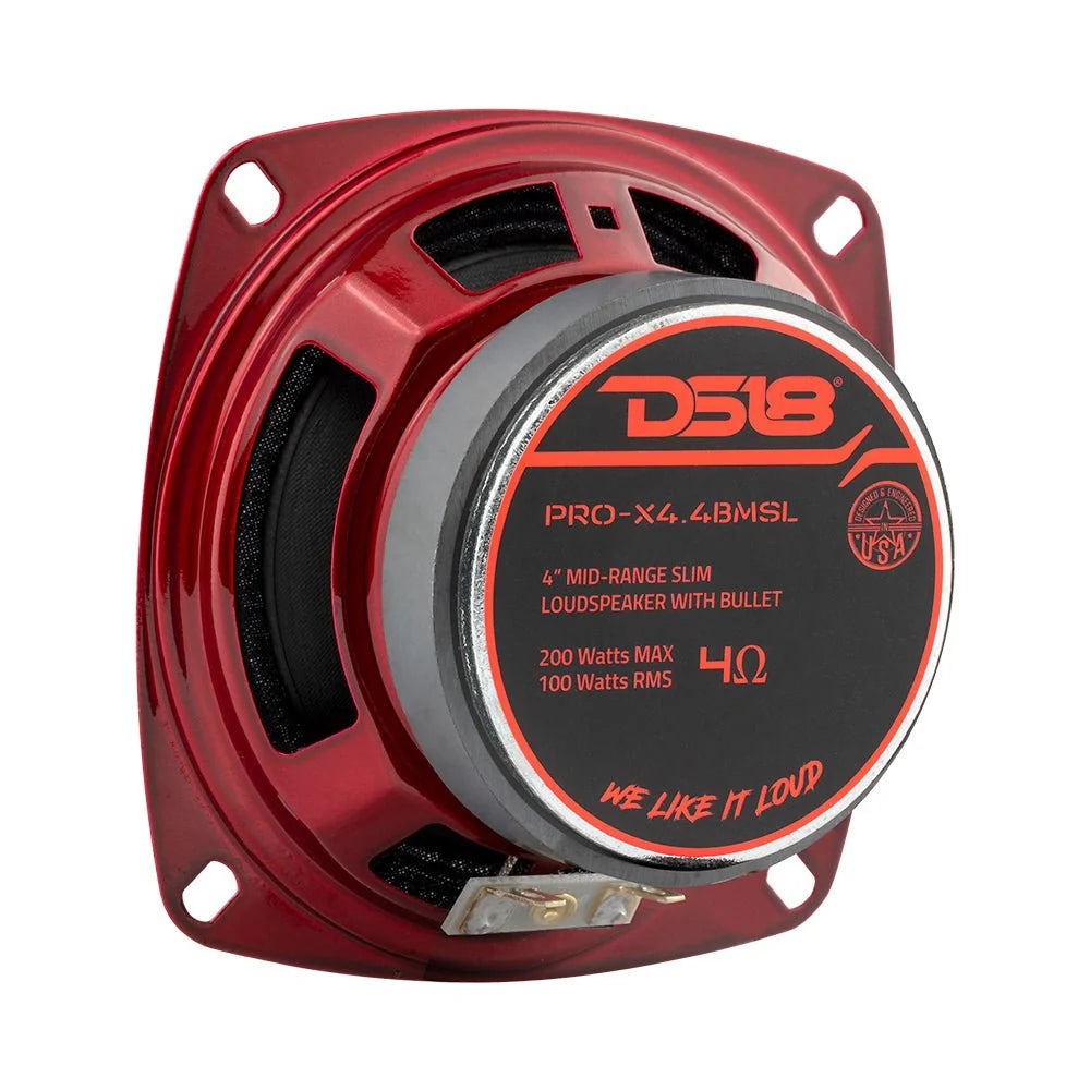 DS18 PRO-X4.4BMSL 4" 100W RMS Shallow Midrange Bullet Speaker (Single)