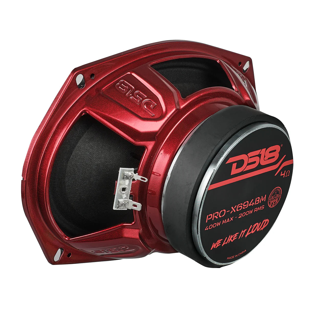 DS18 PRO-X694BM 6x9” 200W RMS Bullet Midrange Speaker 4-Ohm (Single)