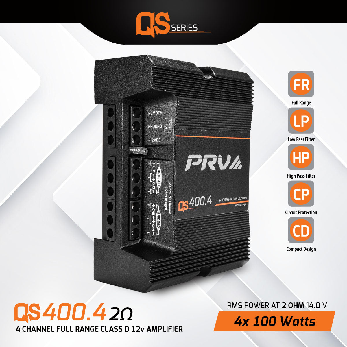 PRV Audio QS400.4 | 4-Channel Full Range Amplifier 2-Ohm