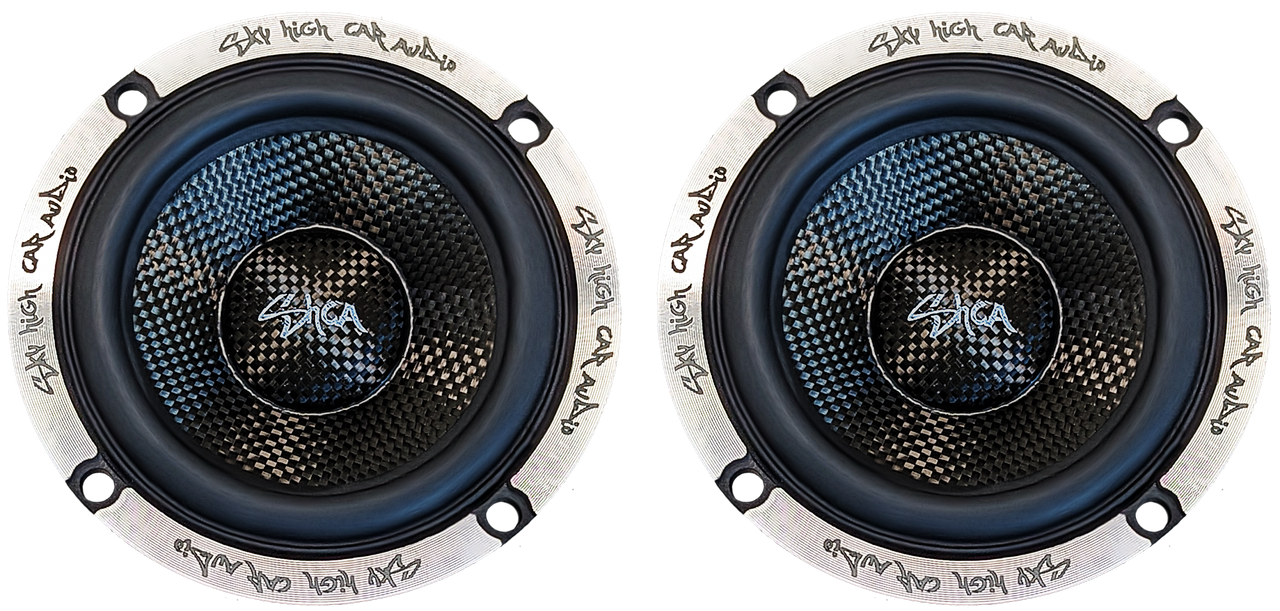 Sky High Car Audio SH-35FE | 3.5" Midrange Speaker w/ Carbon Fiber Cone (Pair)
