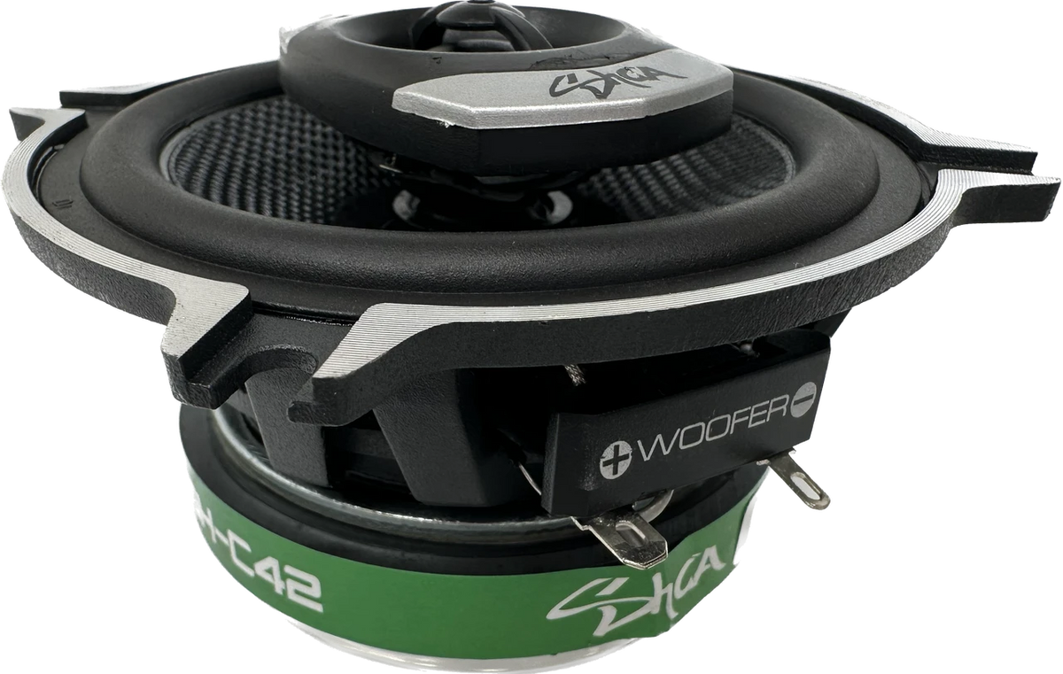 Sky High CarAudio SHCA-C42 | 4-inch 2-way Coaxial Speakers With Glass Fiber Cone and Pivoting Tweeter (Pair)