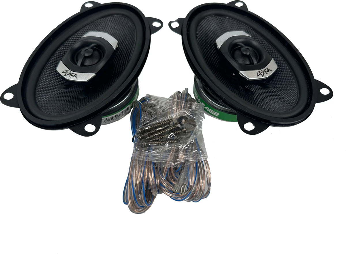 Sky High Car Audio SHCA-C462 | 4x6-inch 2-way Coaxial Speakers With Glass Fiber Cone and Pivoting Tweeter (Pair)