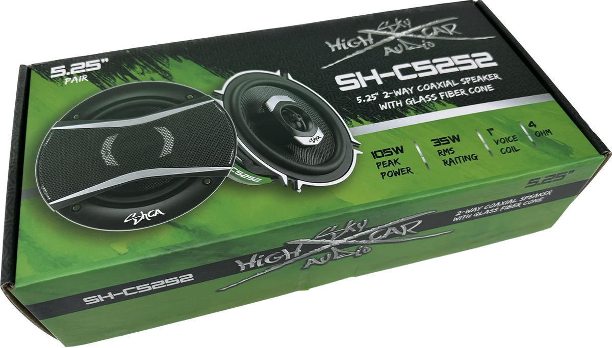 Sky High Car Audio SHCA-C525 | 5.25-inch 2-way Coaxial Speakers With Glass Fiber Cone (Pair)