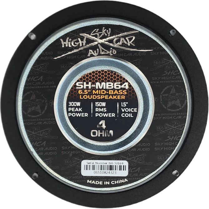 Sky High Car Audio SHCA-SH-MB64 | 6.5-inch Pro Audio  Mid-Bass Loudspeaker with 1.5" Voice Coil (Single)