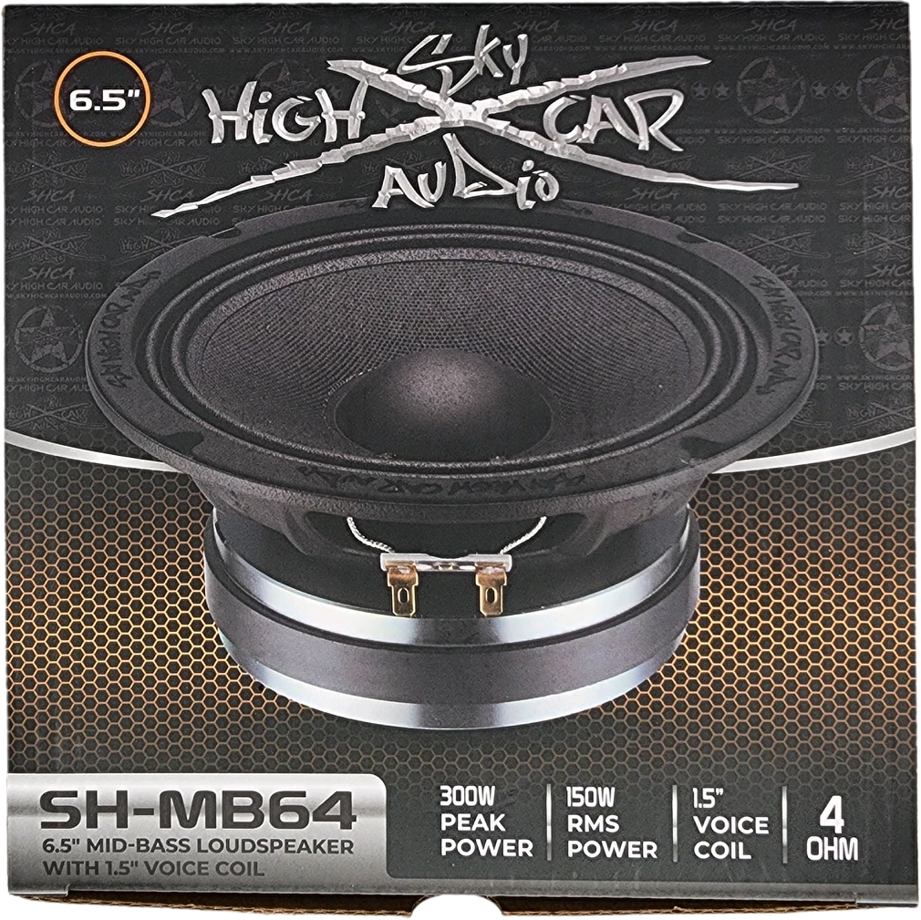 Sky High Car Audio SHCA-SH-MB64 | 6.5-inch Pro Audio  Mid-Bass Loudspeaker with 1.5" Voice Coil (Single)