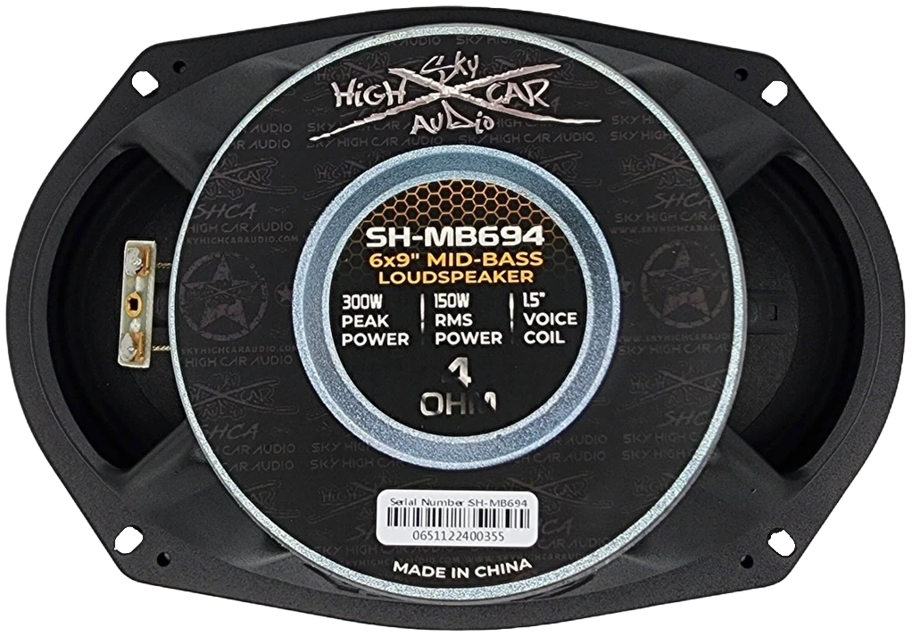 Sky High Car Audio SHCA-SH-MB694 | 6x9-inch Pro Audio  Mid-Bass Loudspeaker with 1.5" Voice Coil (Single)