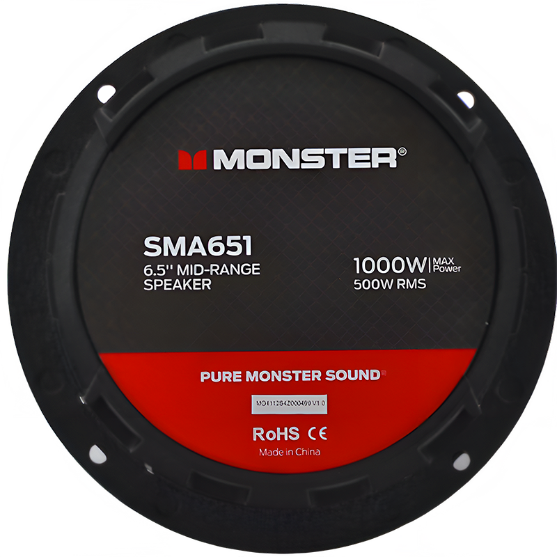 Monster SMA651 6.5″ 500W RMS Midrange Speaker 8-Ohm (Single)