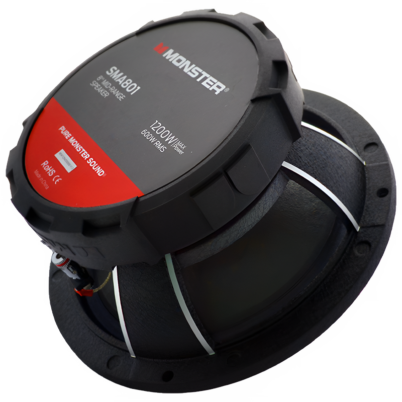Monster SMA801 8″ 600W RMS Midrange Speaker 8-Ohm (Single)