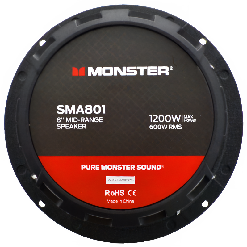 Monster SMA801 8″ 600W RMS Midrange Speaker 8-Ohm (Single)