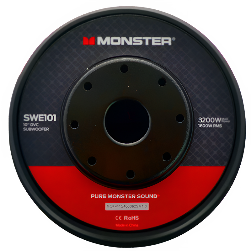 Monster SWE101 10″ 1600W RMS Subwoofer DVC 4-Ohm