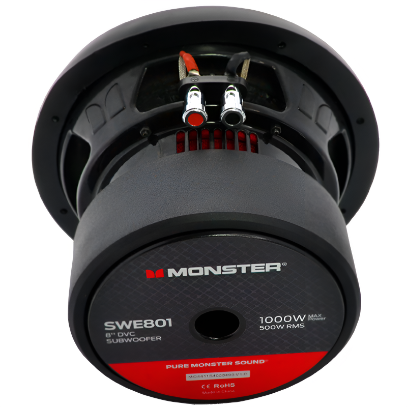 Monster SWE801 8″ 500W RMS Subwoofer DVC 4-Ohm Monster SWE801 8″ 500W RMS Subwoofer DVC 4-Ohm